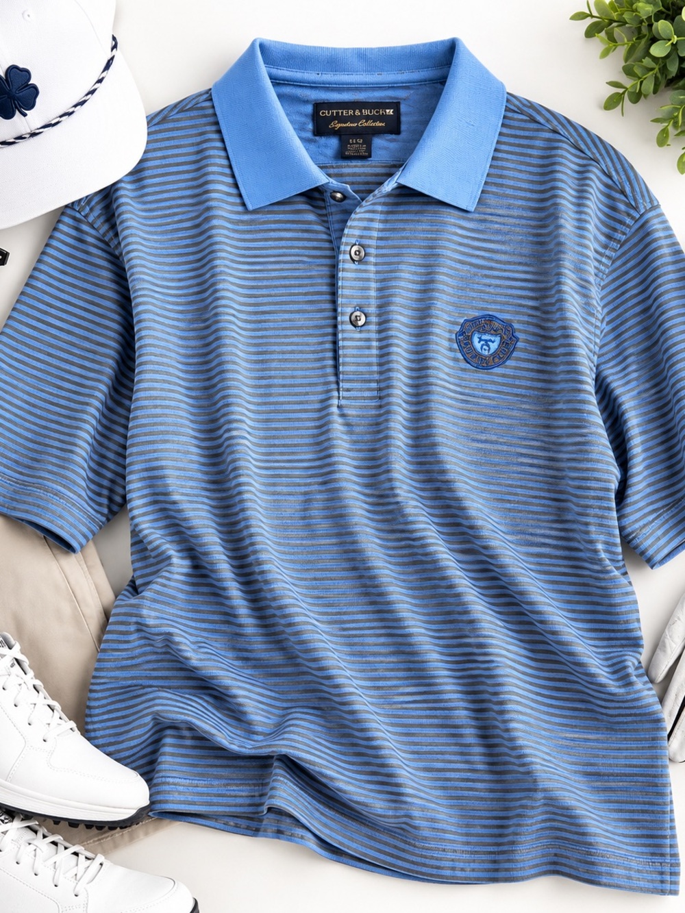 Cutter & Buck Signature Collection Medinah Country Club Striped Golf Polo XL